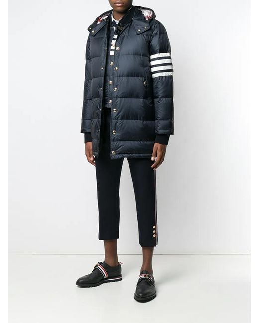 Thom Browne Blue Downfilled 4 Bar Snap Front Vest for men