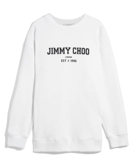 Jimmy Choo White Jc College Logo-print Sweatshirt