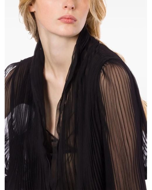 Alberta Ferretti Black Silk Blouse
