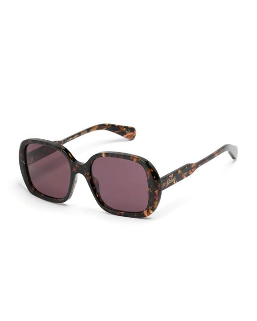 Chloé Black Square-Frame Sunglasses