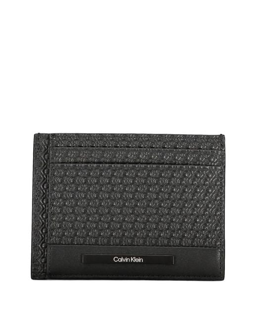 Calvin Klein Gray Porte-Cartes À Monogramme Embossé for men