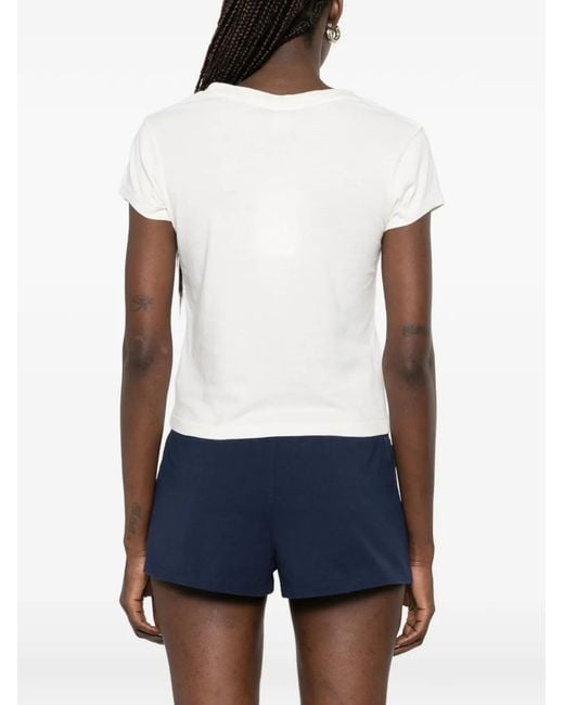 Sporty & Rich White Poly Logo-Print T-Shirt