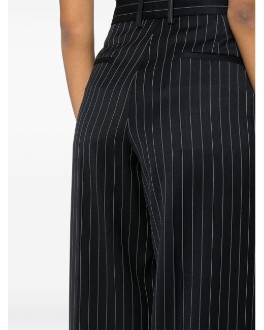MSGM Black Pinstripe Pattern Trousers