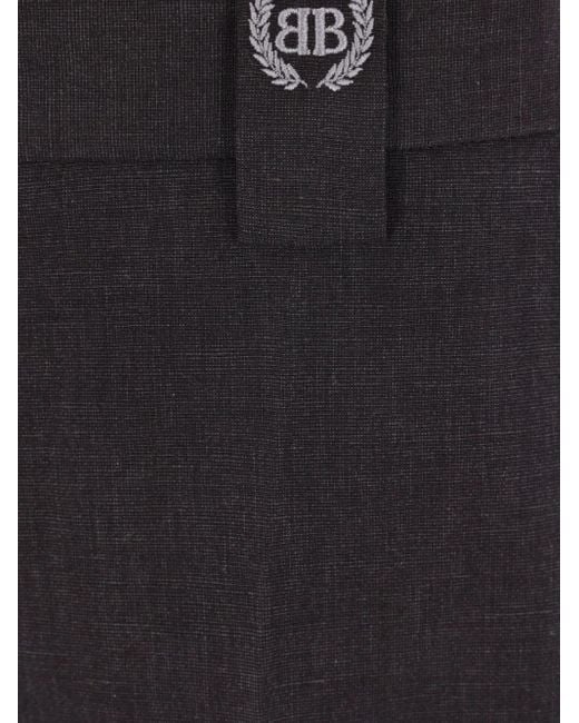 Balenciaga Blue Logo-Embroidered Trousers for men