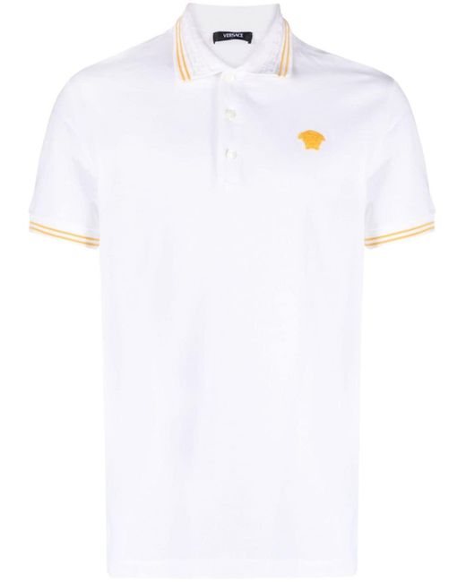 Versace Poloshirt Met Medusa-borduurwerk in het White voor heren