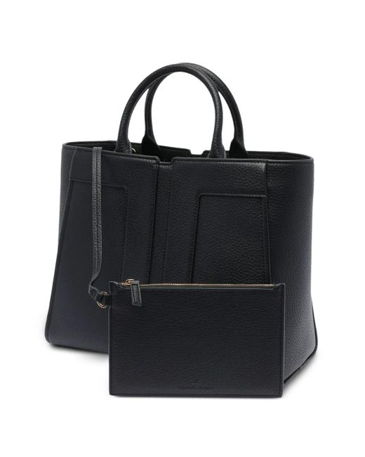 Elisabetta Franchi Black Top Handle Tote Bag