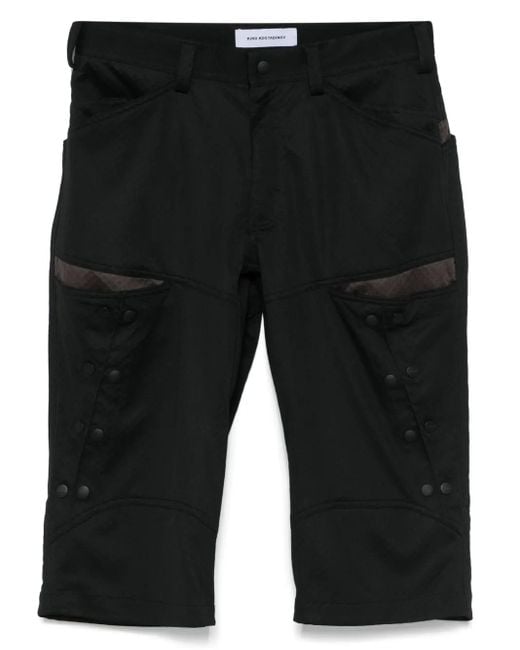 Kiko Kostadinov Black Inex Snap Shorts for men