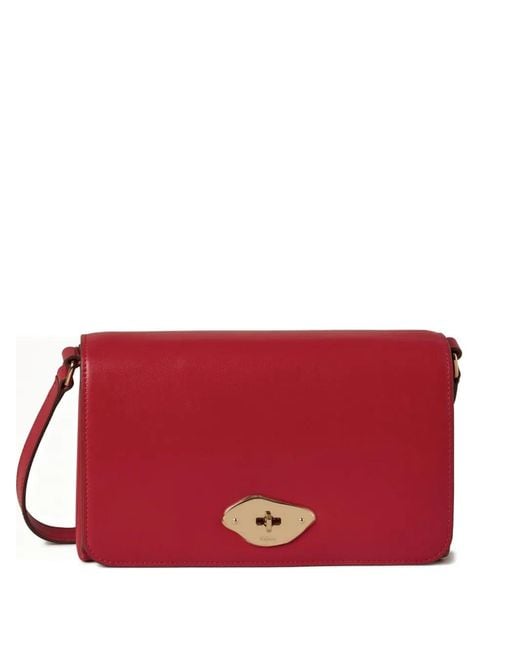 Mulberry Red Leather Wallet-On-Strap Bag
