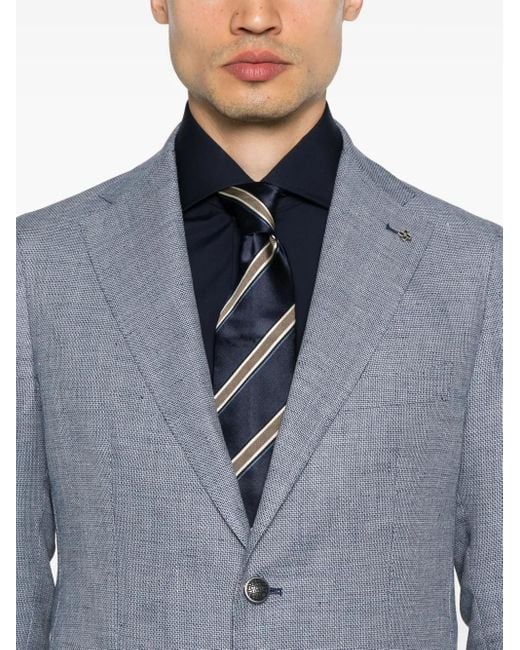 Tagliatore Blue Textured Blazer for men