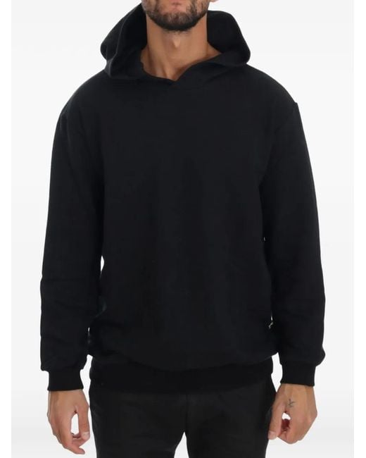 Daniele Alessandrini Blue Logo-Plaque Hoodie for men