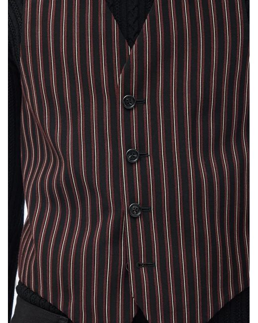Ann Demeulemeester Black Kaare Pinstripe-Pattern Waistcoat for men