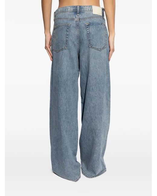 Rag & Bone Blue Sofie Wide-Leg Jeans
