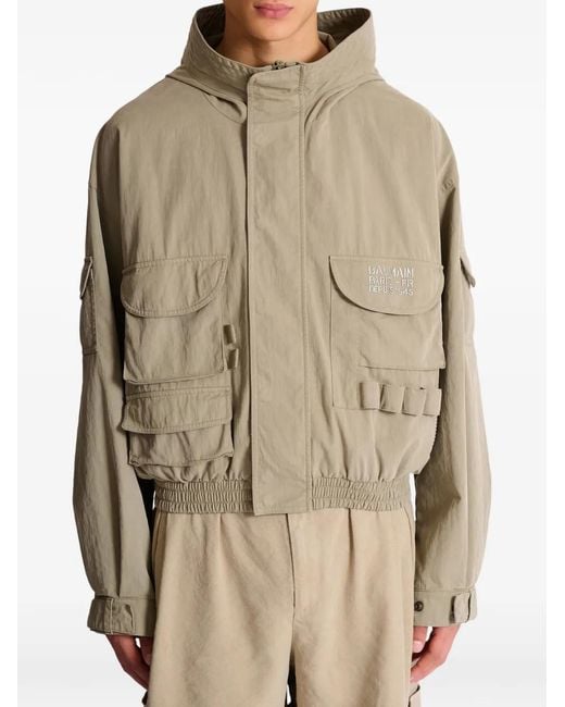 Balmain Natural Multi-Pocket Hooded Jacket for men