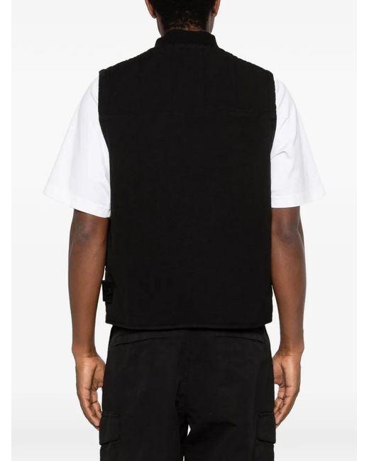 Stone Island Black Padded Zip-Up Gilet for men