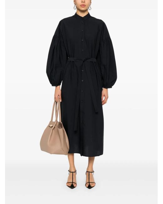 Fabiana Filippi Black Poplin Midi Dress