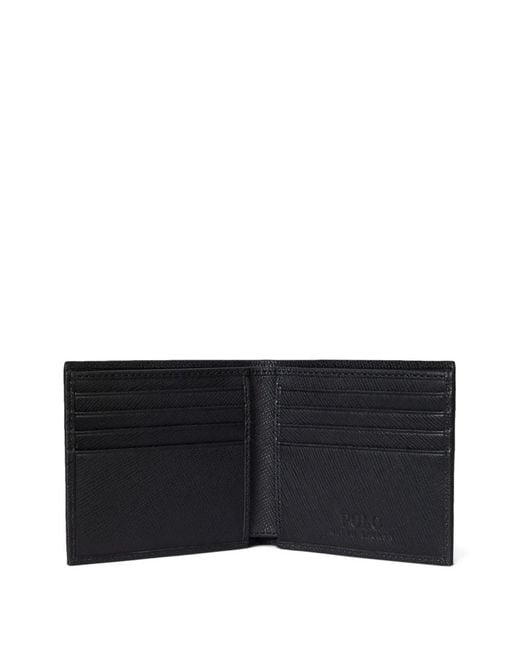 Polo Ralph Lauren Black Saffiano-Leather Billfold Wallet for men