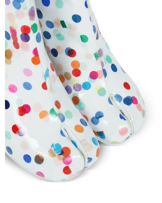 Maison Margiela White 80Mm Polka-Dot Ankle Boots