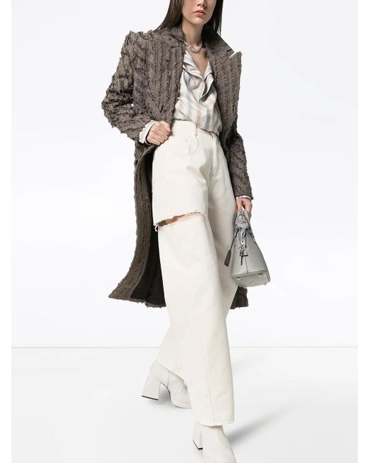 Maison Margiela White Straight Jeans With A Worn Effect