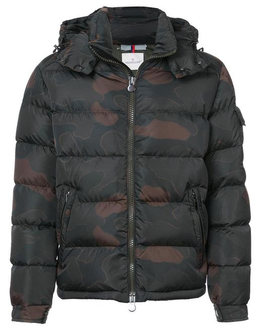 Moncler Camouflage Padded Jacket in Green for Men | Lyst