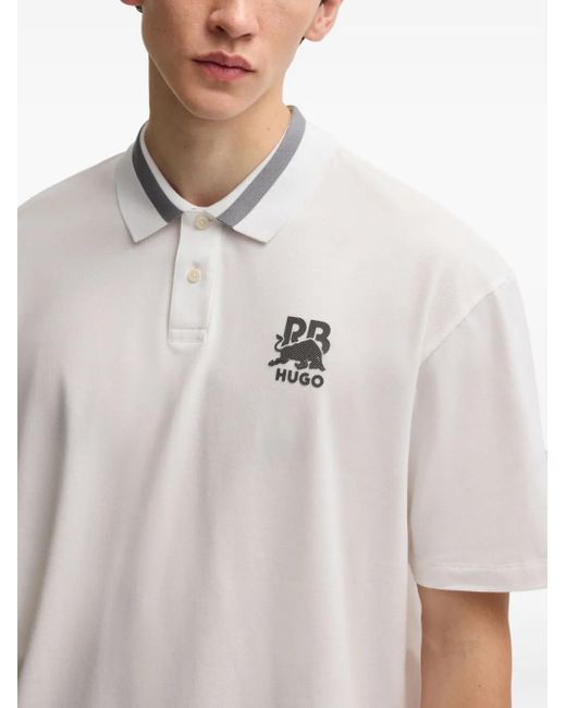 Polo con logo estampado HUGO de hombre de color White