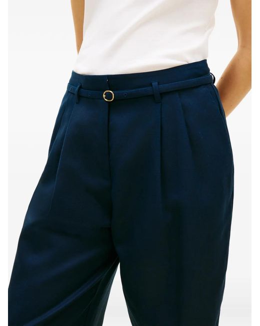 Tommy Hilfiger Blue Belted Wide Leg Trousers