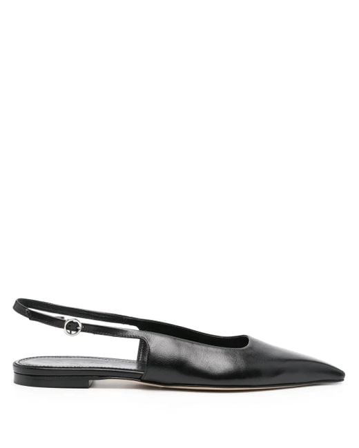 Aeyde Fedora Leren Ballerina's in het Black