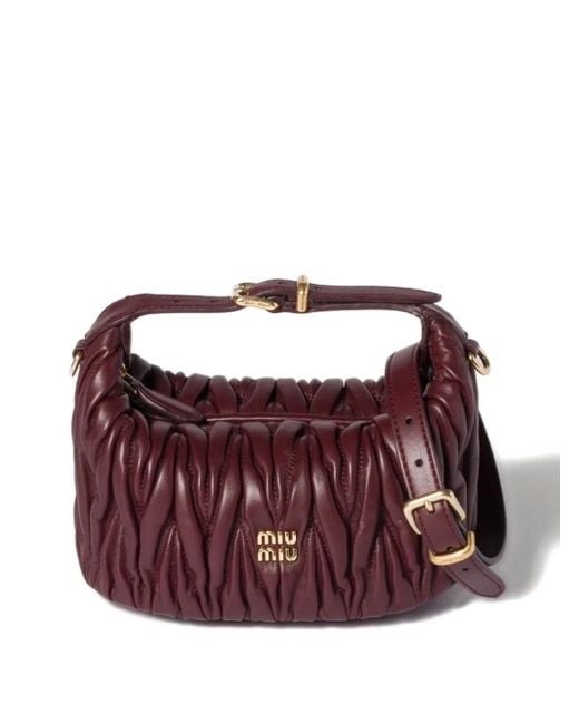 Mini Sac À Main Matelassé Miu Miu en coloris Purple