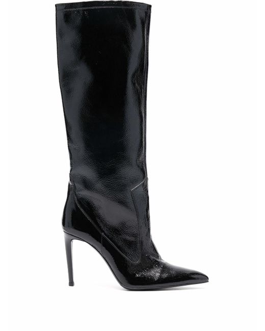 AMI Stiletto-heel Pointed-toe Boots in Black | Lyst