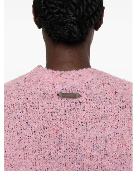 Moschino Pink Teddy Bear Round-Neck Sweater