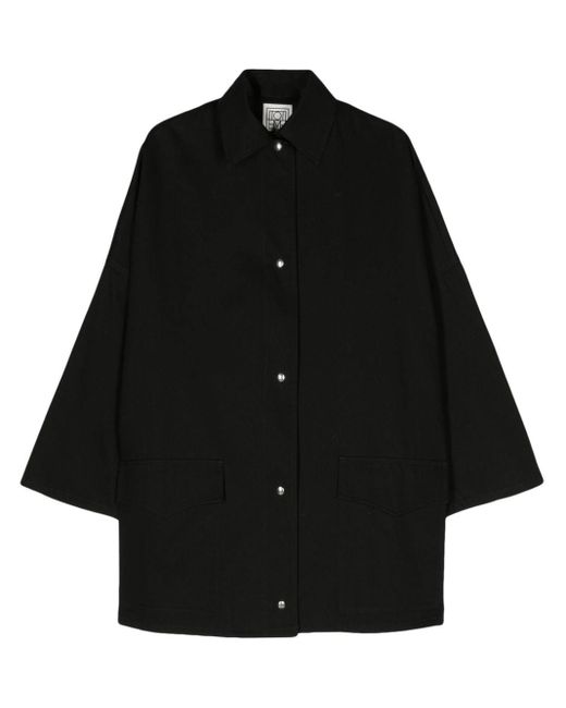 Totême  Black Drop-shoulder Twill Shirt Jacket