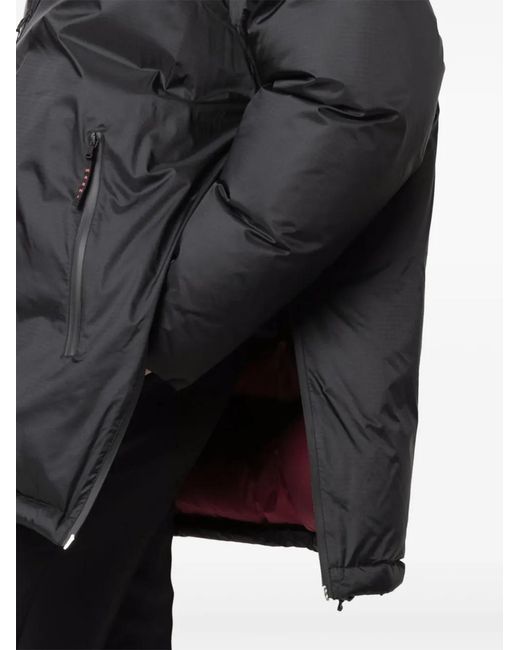 Marni Black Oversized Side-Zip Puffer Coat for men