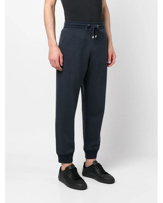 Giorgio Armani Blue Drawstring Wool Track Pants for men