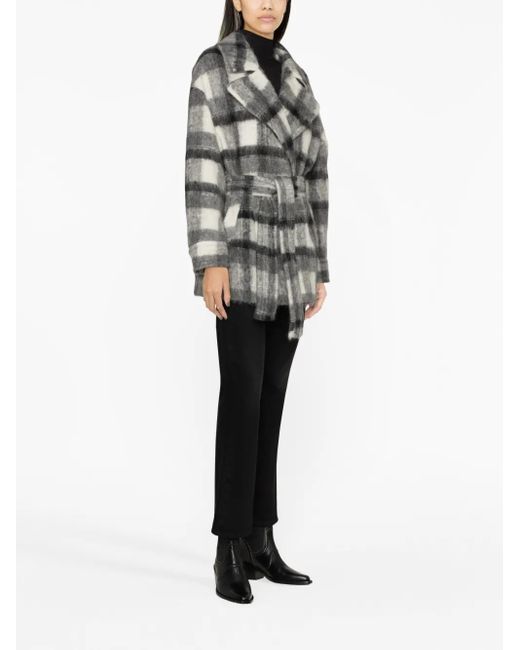 IRO Gray Pamae Checked Belted Coat