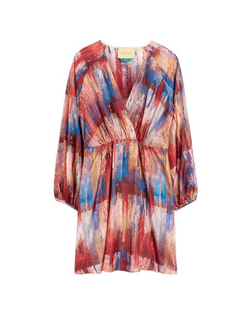 Momoní White Luno Printed Silk Mini Dress