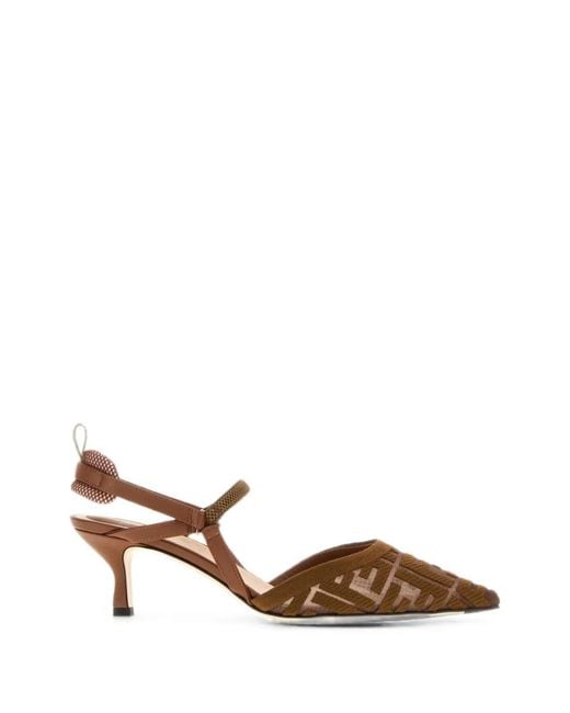 Fendi Brown Colibrì Lite Mesh Pumps