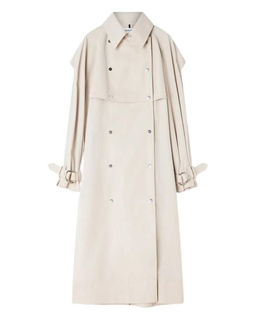 Lanvin White Double-Breasted Belted Coat