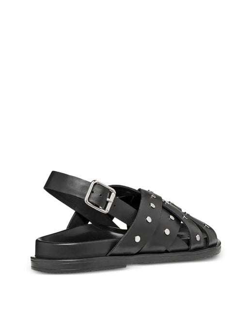Geox Black Adelash Studded Crossover-Strap Sandals