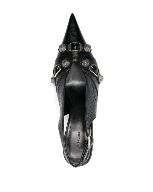 Balenciaga Black Cagole 70Mm Slingback Pumps