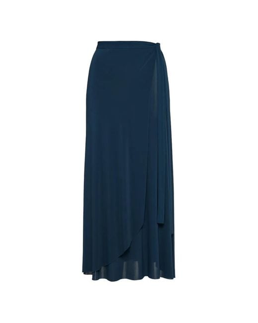 Eres Blue Julieta Wrap Maxi Skirt