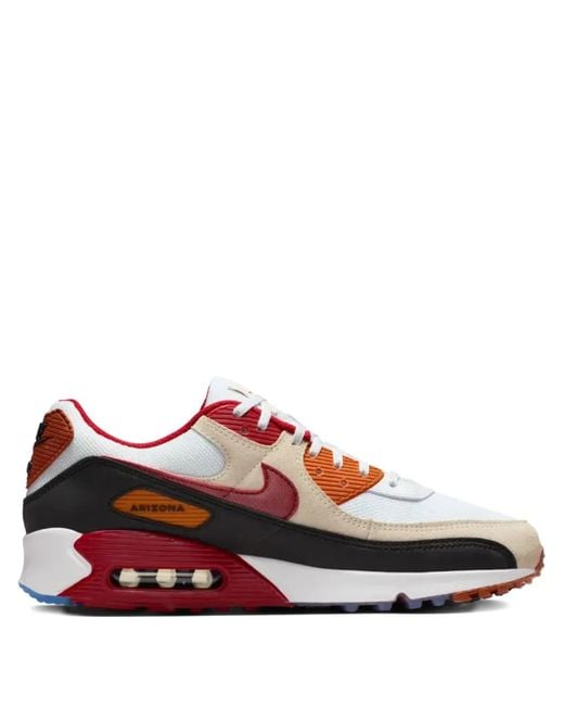 Nike Red Air Max 90 Lace-Up Fastening Sneakers for men
