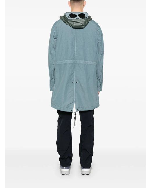 C P Company Blue Goggles-Detail Jacket for men