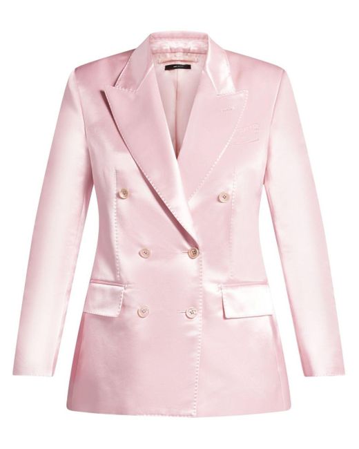 Tom Ford Pink Double-breasted Satin Jacket