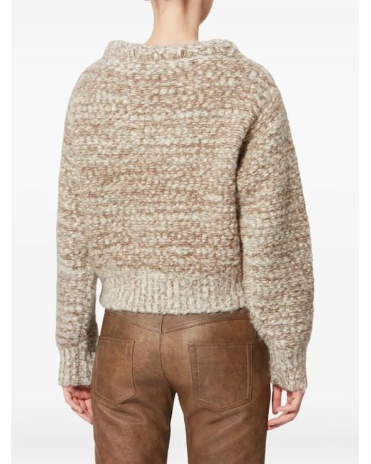 Isabel Marant Brown Dorota Cable-Knit Sweater