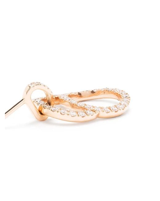 COURBET White 18Kt Recycled Rose Celeste Laboratory-Grown Diamond Pavé Hanging Earrings