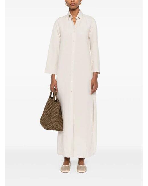 Blanca Vita White Linen Midi Dress