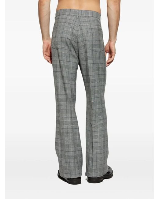 Amiri Gray Checked-Pattern Trousers for men