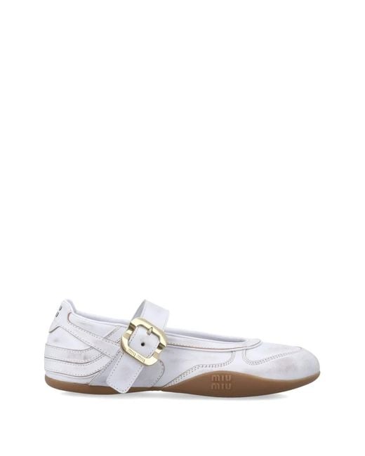 Miu Miu White Gymnasium Ballet Falts