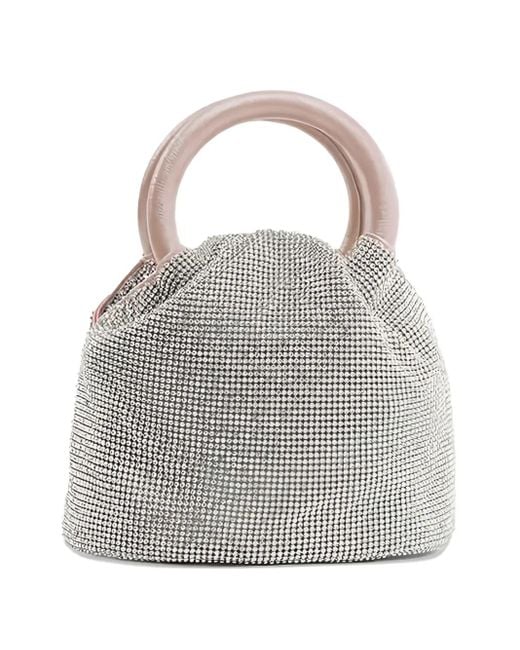 Twentyfourhaitch Gray Schultertasche Mit Kristallen