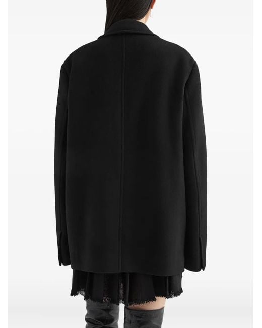 Jil Sander Black Klassischer Wollmantel