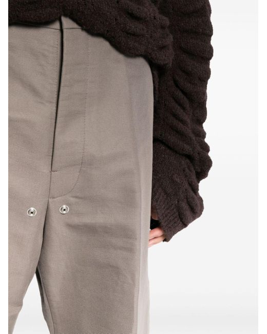 Pressed-crease cotton wide-leg trousers Rick Owens de hombre de color Gray